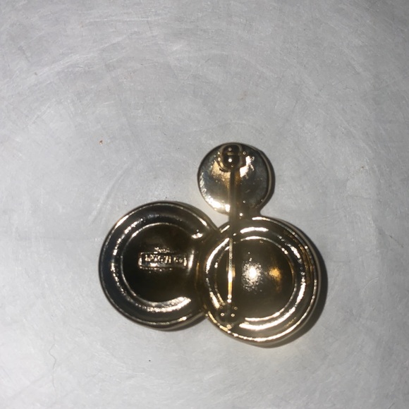 MONET Pink Green Silver Green Enamel Rhinestone Button Pin Brooch $15 - Picture 3 of 5